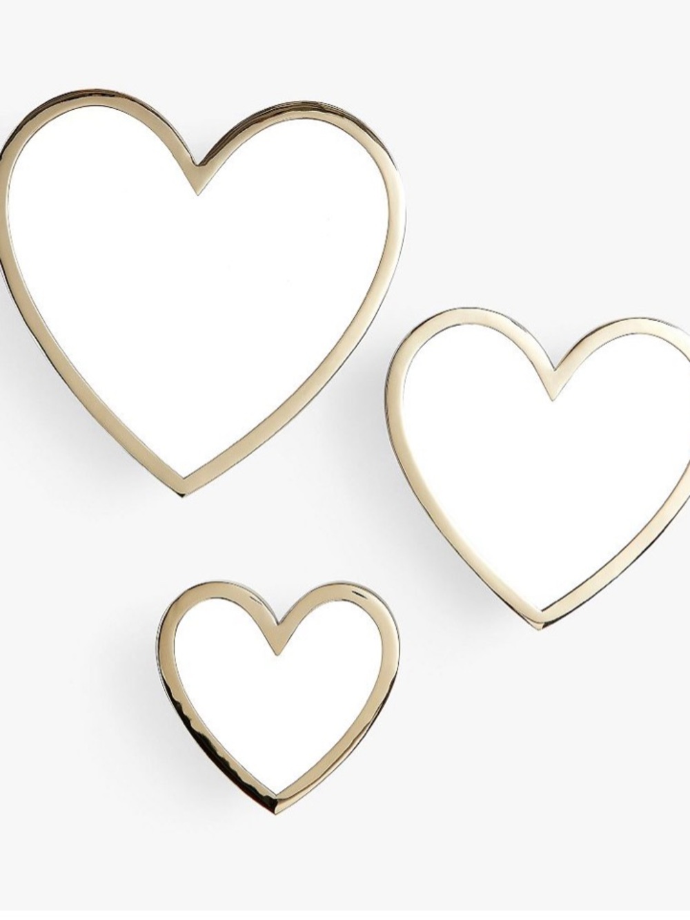 Pottery Barn Teen Gold Heart Wall Mirror Hooks